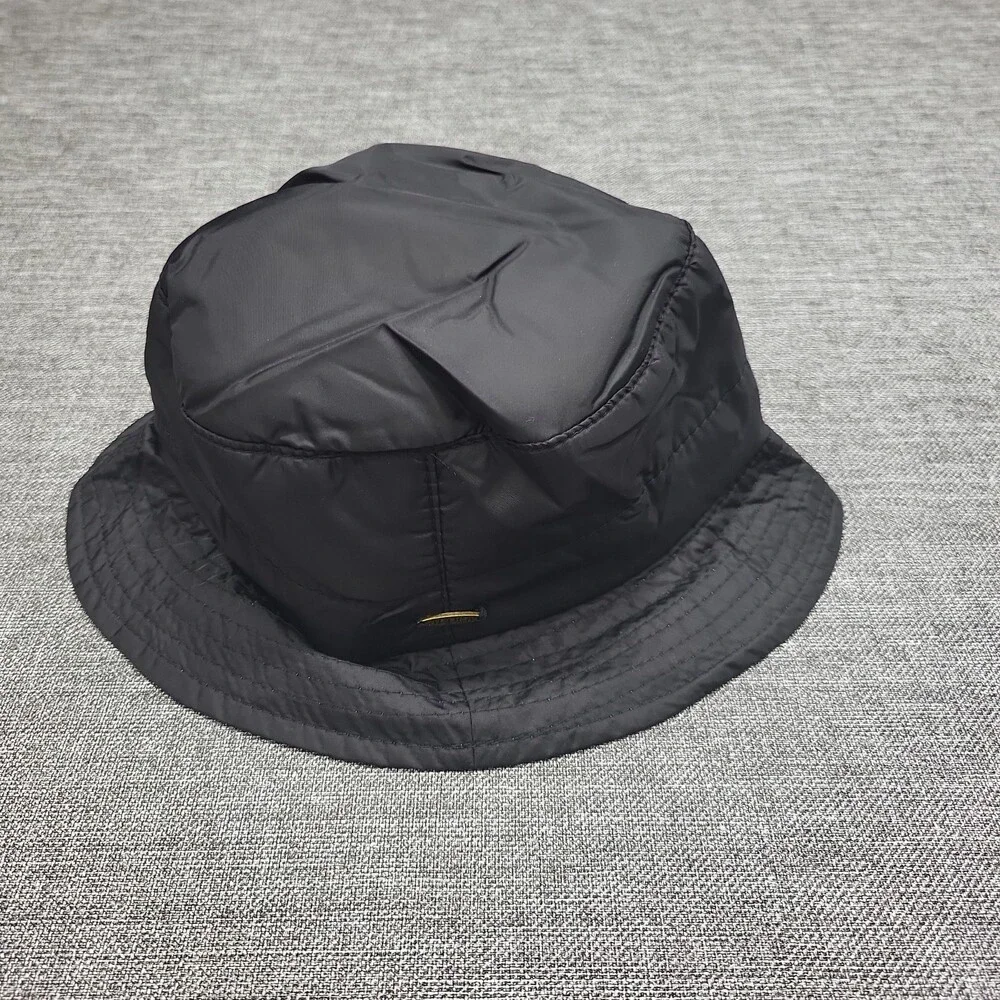 Adora Womens Black Quilted Lightweight Bucket Hat One Size